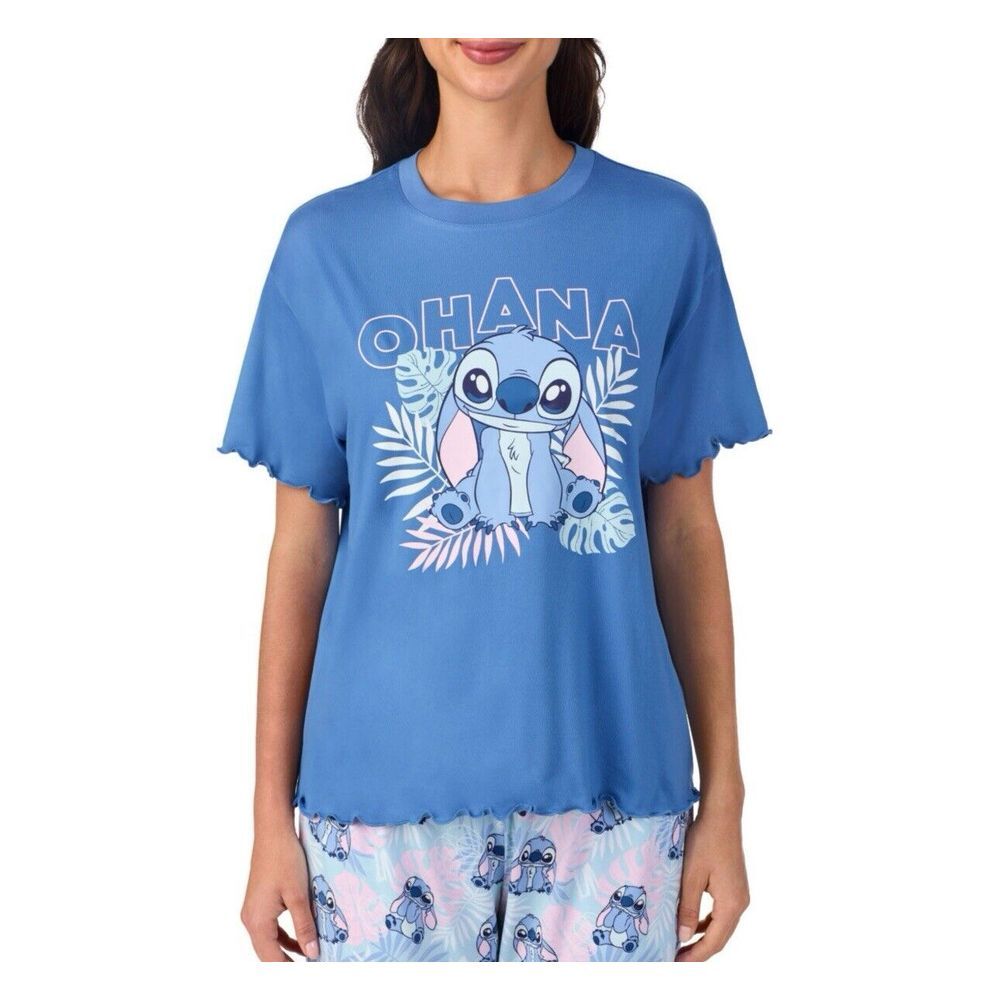 Disney Stitch Blue Women 3X‎ 2 Pc Comfy Pajama Lounge Set New